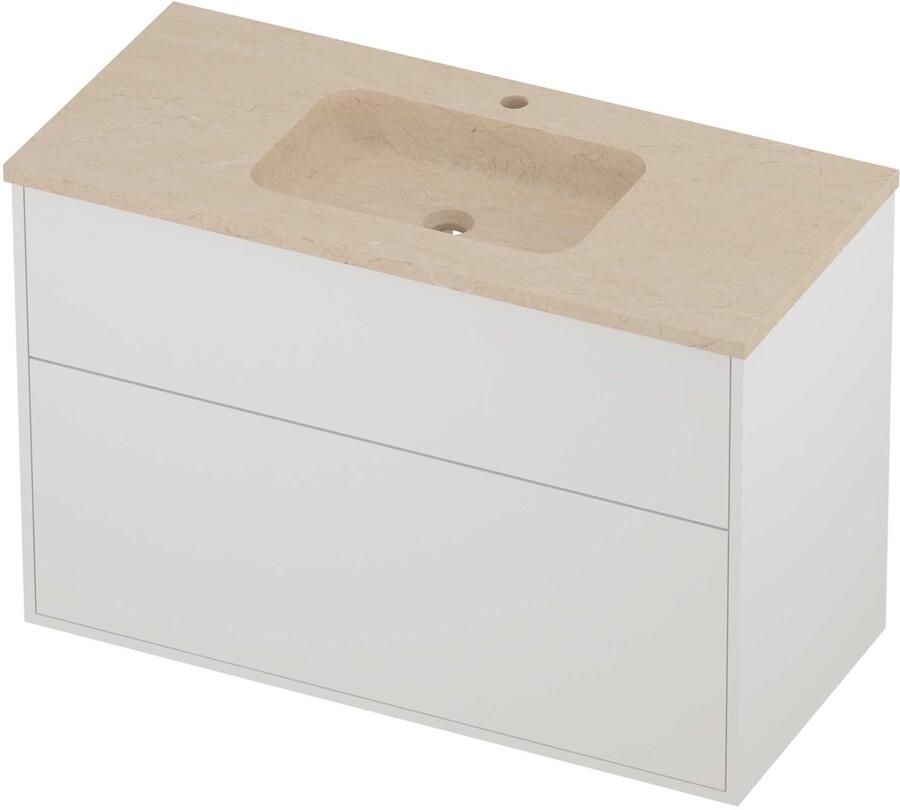 Proline Rollo Badmeubelset Hardsteen Elegant 100x46x67 cm Sand Stone Mat White
