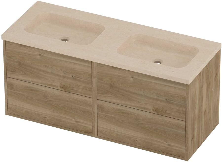 Proline Rollo Badmeubelset Hardsteen Elegant 120x46x54 cm Sand Stone Cider Oak