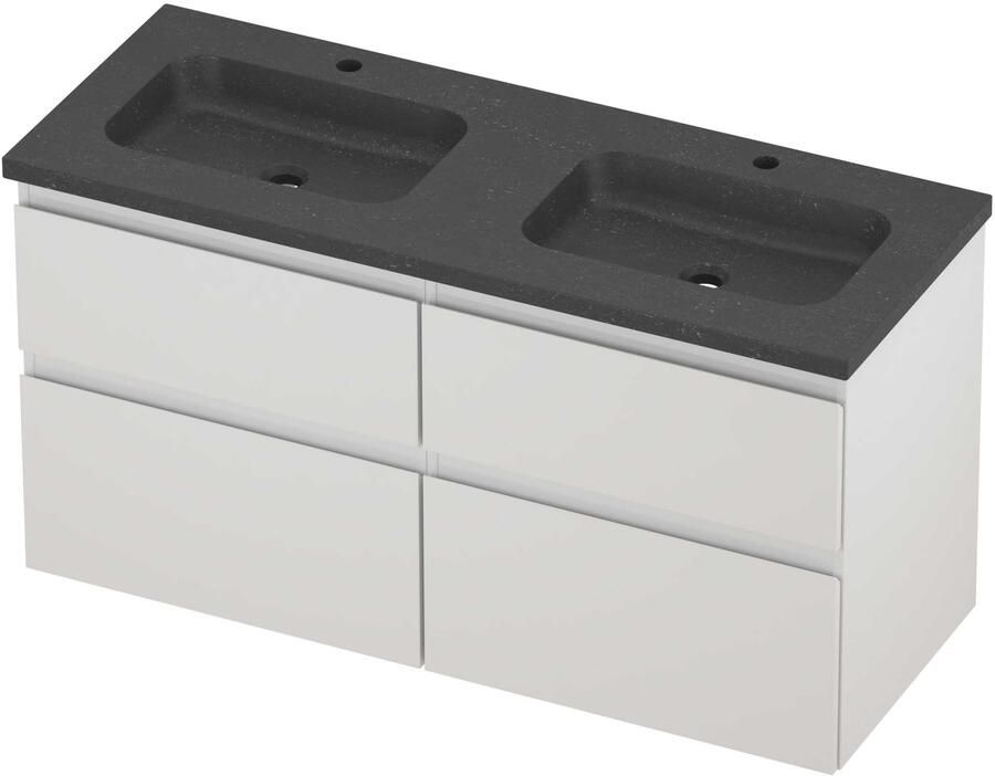 Proline Rollo Badmeubelset Hardsteen Elegant 120x46x62 cm Blue Stone Glans Wit
