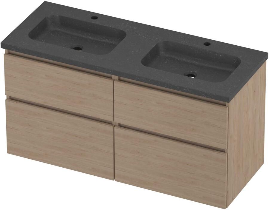 Proline Rollo Badmeubelset Hardsteen Elegant 120x46x62 cm Blue Stone Ideal Oak