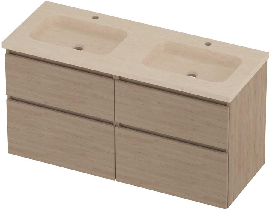 Proline Rollo Badmeubelset Hardsteen Elegant 120x46x62 cm Sand Stone Ideal Oak