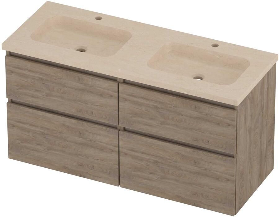Proline Rollo Badmeubelset Hardsteen Elegant 120x46x62 cm Sand Stone Raw Oak
