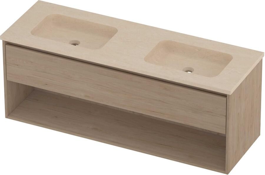 Proline Rollo Badmeubelset Hardsteen Elegant 140x46x54 cm Sand Stone Ideal Oak