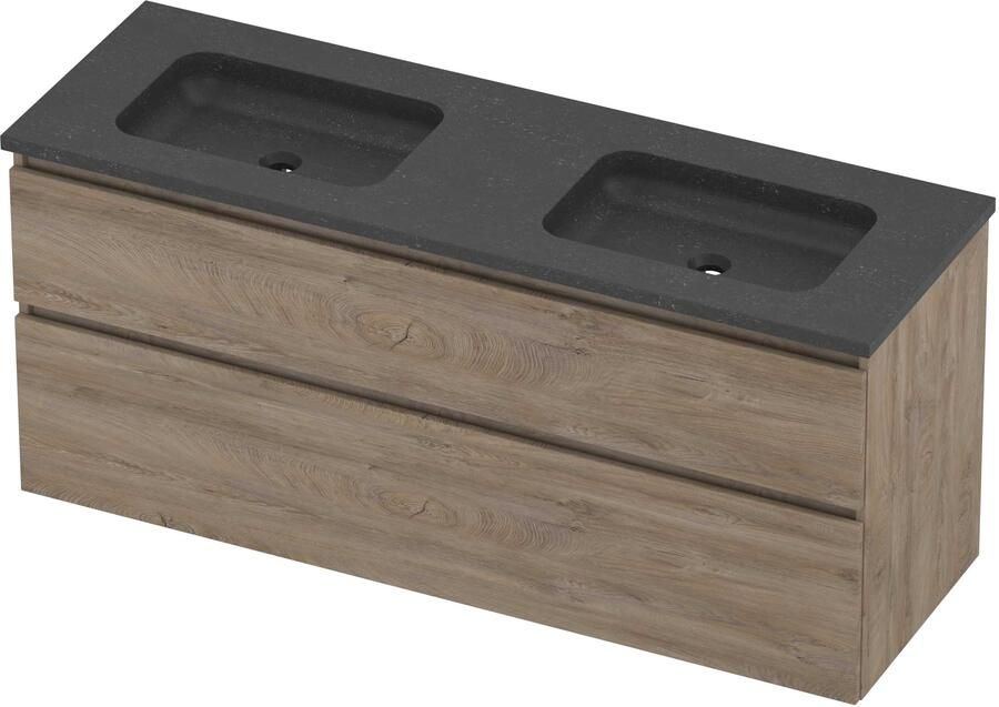 Proline Rollo Badmeubelset Hardsteen Elegant 140x46x62 cm Blue Stone Raw Oak