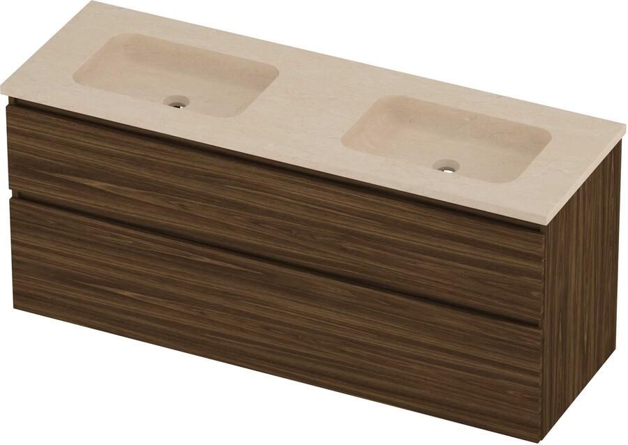 Proline Rollo Badmeubelset Hardsteen Elegant 140x46x62 cm Sand Stone Cabana Oak