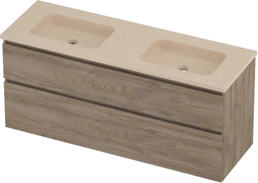 Proline Rollo Badmeubelset Hardsteen Elegant 140x46x62 cm Sand Stone Raw Oak