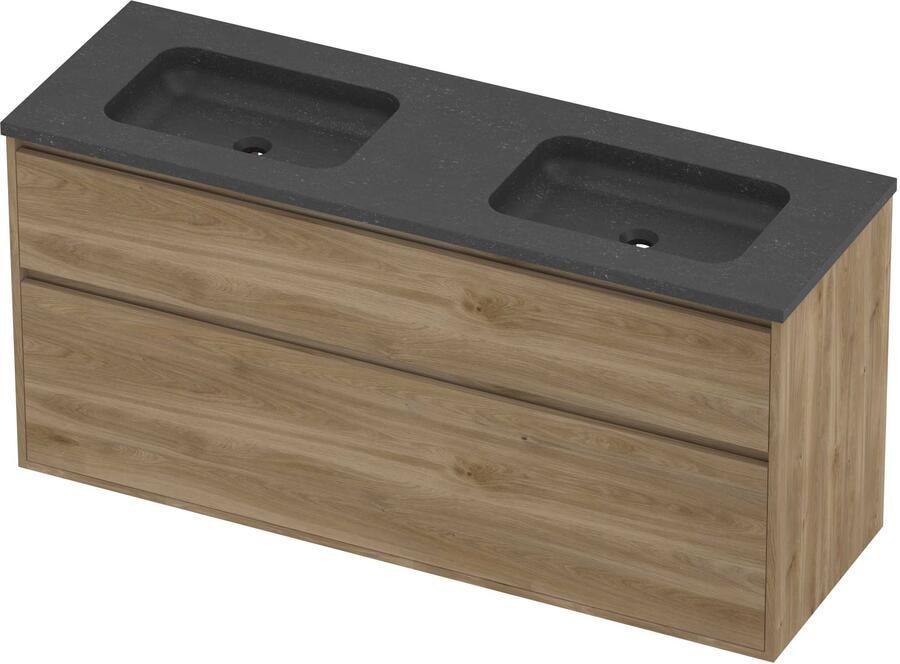 Proline Rollo Badmeubelset Hardsteen Elegant 140x46x67 cm Blue Stone Cider Oak