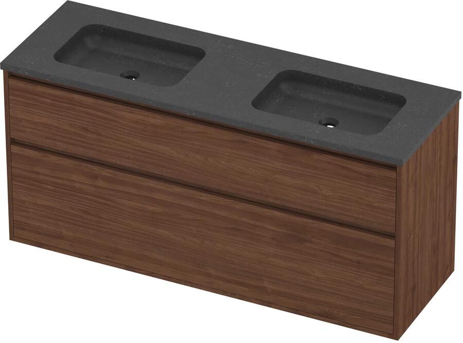 Proline Rollo Badmeubelset Hardsteen Elegant 140x46x67 cm Blue Stone Indian Walnut