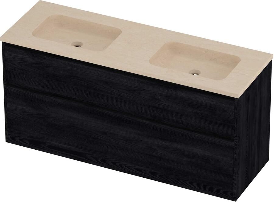 Proline Rollo Badmeubelset Hardsteen Elegant 140x46x67 cm Sand Stone Black Oak