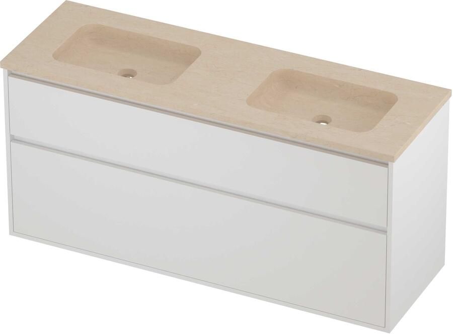 Proline Rollo Badmeubelset Hardsteen Elegant 140x46x67 cm Sand Stone Mat White