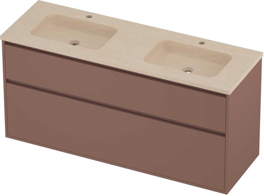 Proline Rollo Badmeubelset Hardsteen Elegant 2 Gaten 140x46x67 cm Sand Stone Beauty Blush