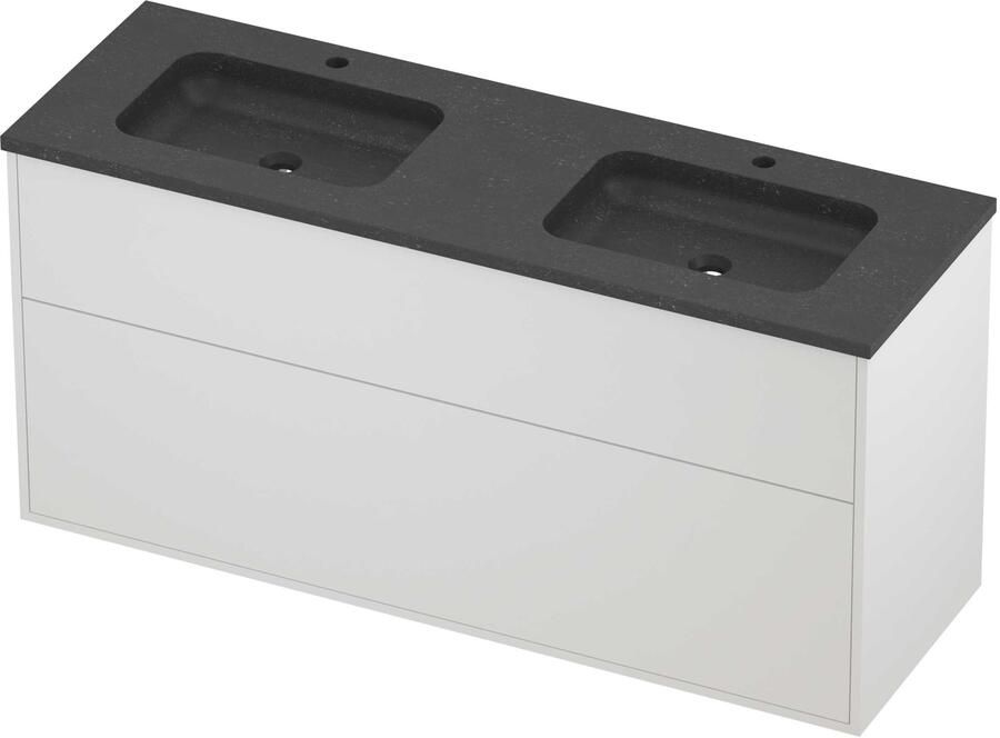 Proline Rollo Badmeubelset Hardsteen Elegant 2 Laden 140x46x67 cm Blue Stone Mat White