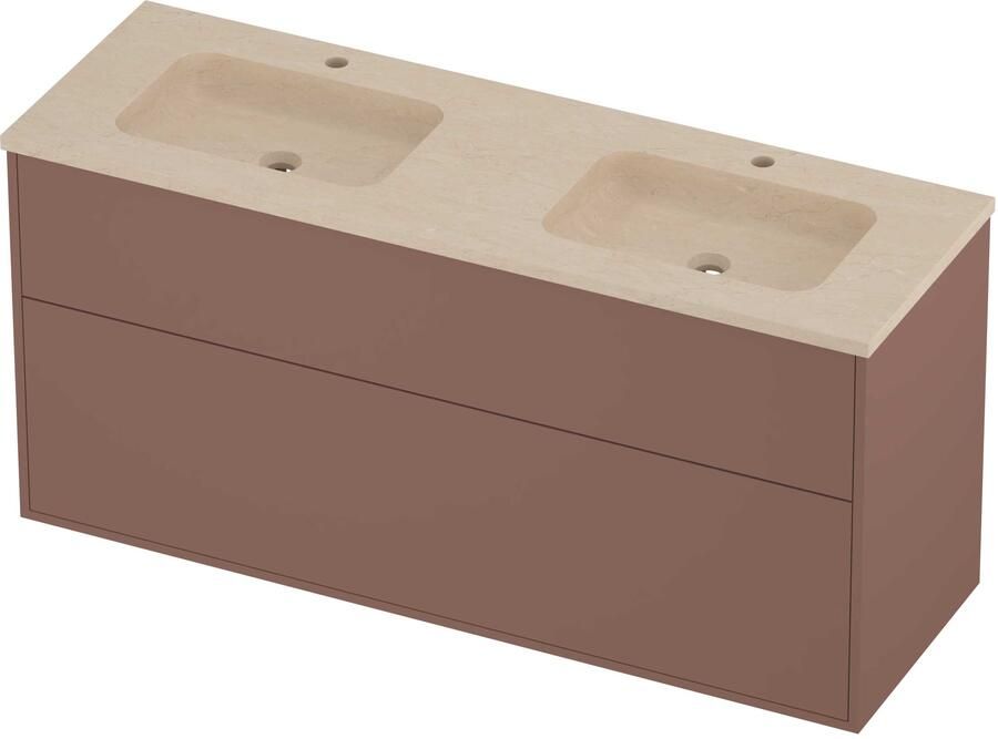 Proline Rollo Badmeubelset Hardsteen Elegant 2 Laden 140x46x67 cm Sand Stone Beauty Blush