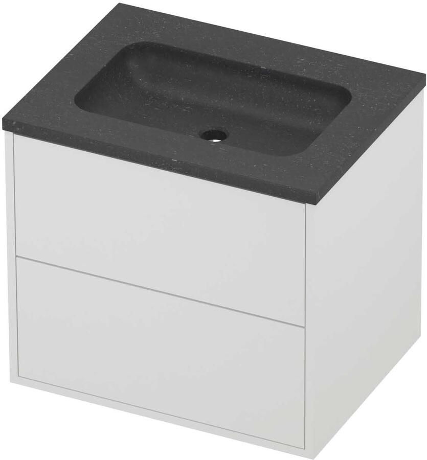 Proline Rollo Badmeubelset Hardsteen Elegant 2 Laden 60x46x54 cm Blue Stone Mat White