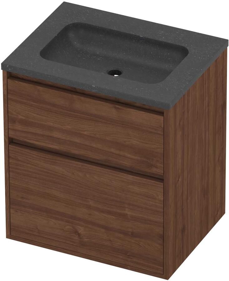 Proline Rollo Badmeubelset Hardsteen Elegant 60x46x67 cm Blue Stone Indian Walnut