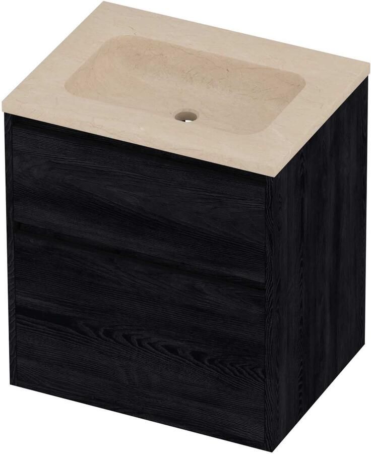 Proline Rollo Badmeubelset Hardsteen Elegant 60x46x67 cm Sand Stone Black Oak