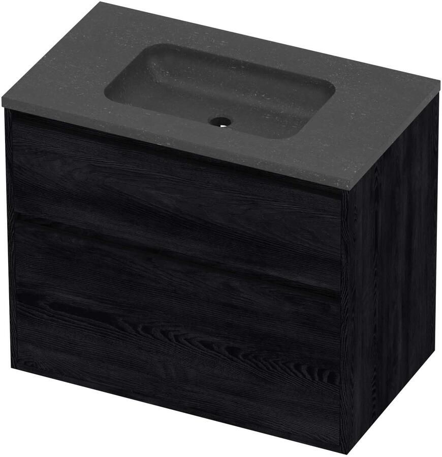 Proline Rollo Badmeubelset Hardsteen Elegant 80x46x67 cm Blue Stone Black Oak