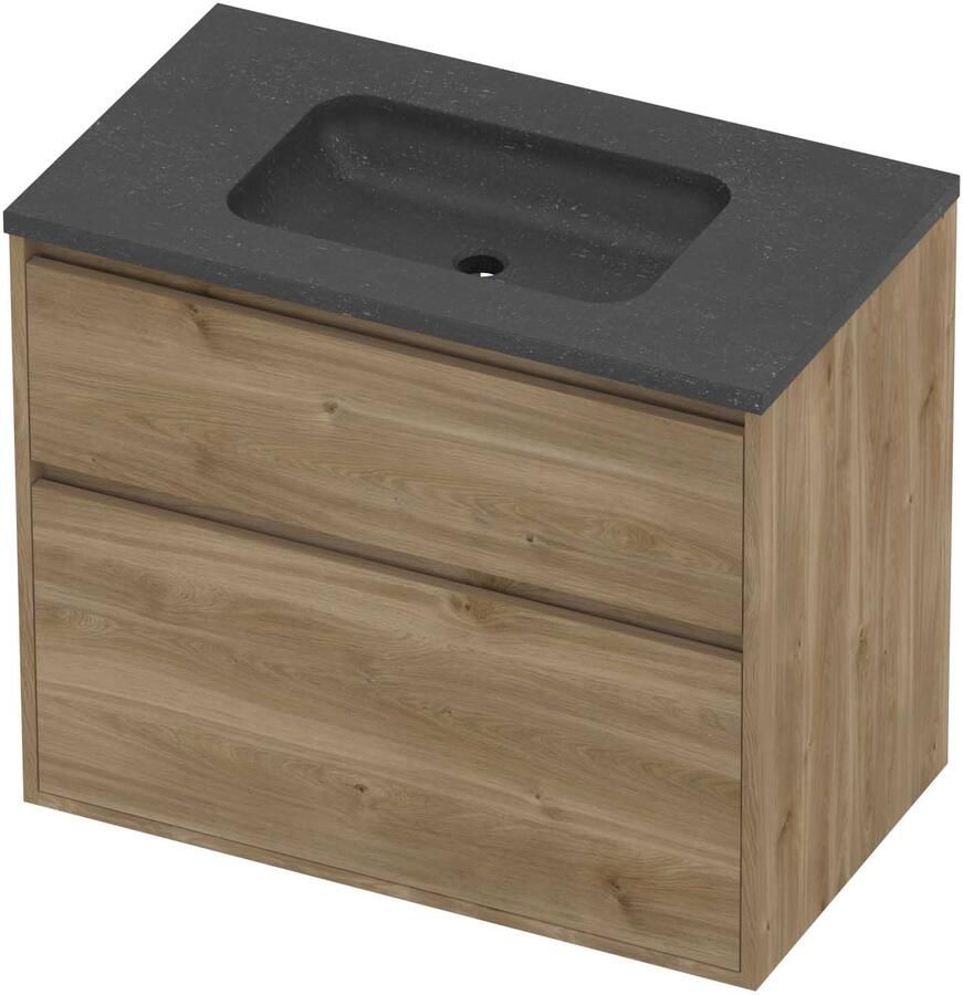 Proline Rollo Badmeubelset Hardsteen Elegant 80x46x67 cm Blue Stone Cider Oak