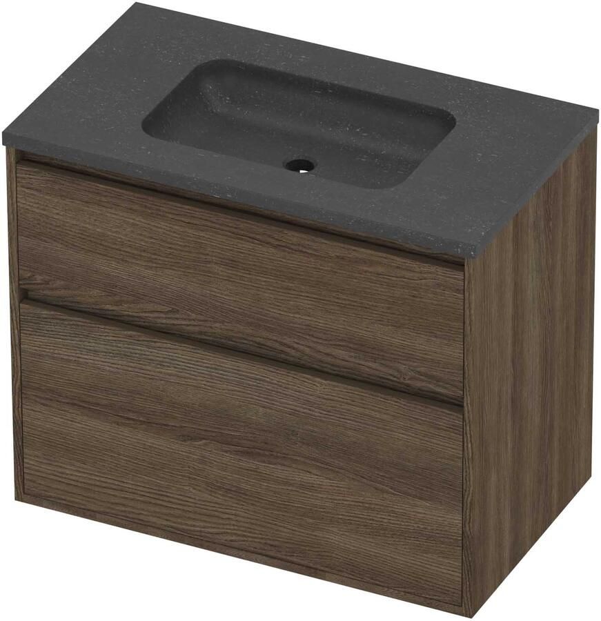 Proline Rollo Badmeubelset Hardsteen Elegant 80x46x67 cm Blue Stone Vital Oak