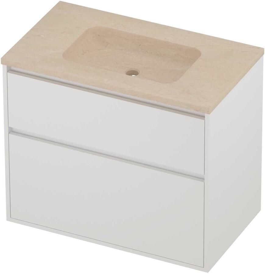 Proline Rollo Badmeubelset Hardsteen Elegant 80x46x67 cm Sand Stone Mat White