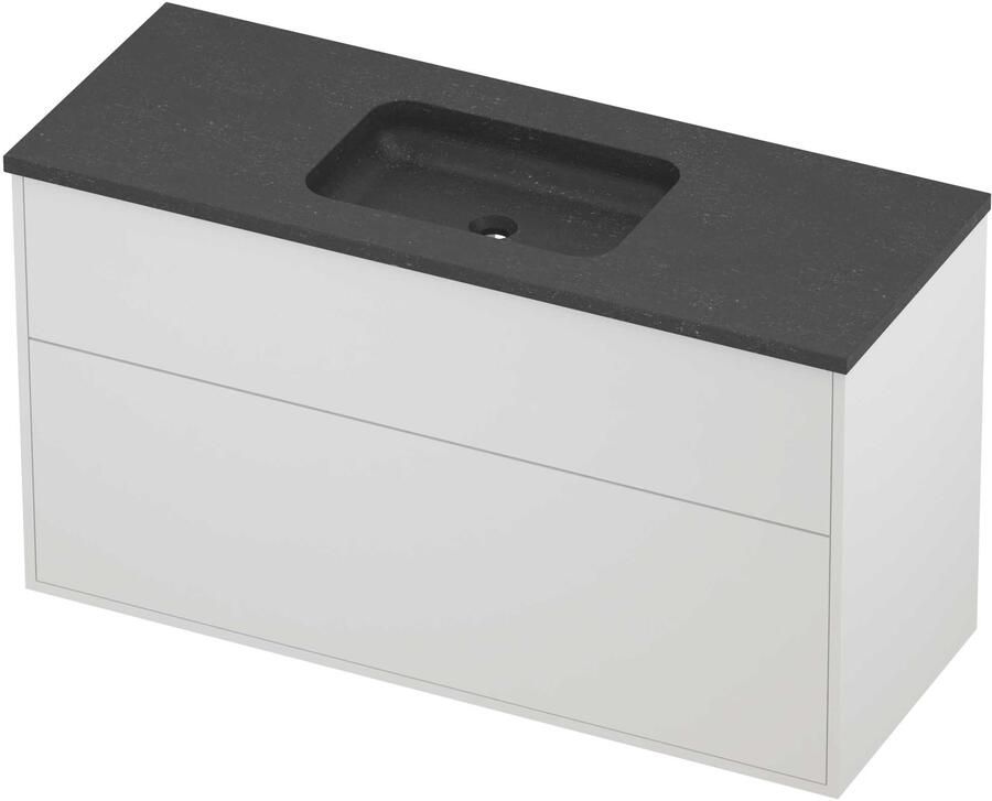 Proline Rollo Badmeubelset Hardsteen Elegant Asymmetrisch 120x46x67 cm Blue Stone Mat White