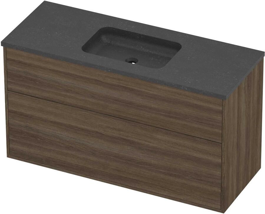 Proline Rollo Badmeubelset Hardsteen Elegant Asymmetrisch 120x46x67 cm Blue Stone Vital Oak