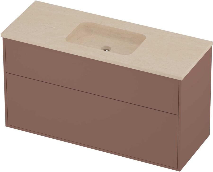 Proline Rollo Badmeubelset Hardsteen Elegant Asymmetrisch 120x46x67 cm Sand Stone Beauty Blush