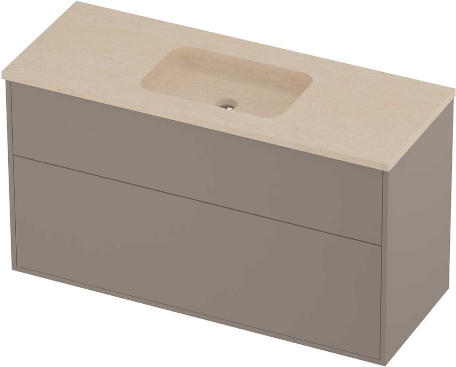 Proline Rollo Badmeubelset Hardsteen Elegant Asymmetrisch 120x46x67 cm Sand Stone Clay Beige