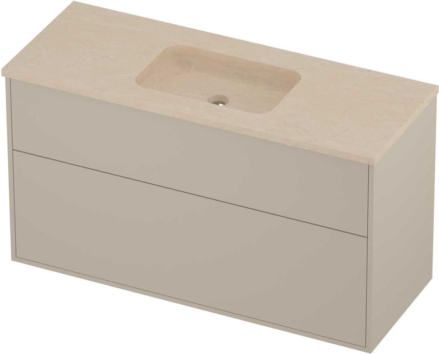 Proline Rollo Badmeubelset Hardsteen Elegant Asymmetrisch 120x46x67 cm Sand Stone Soft Linen