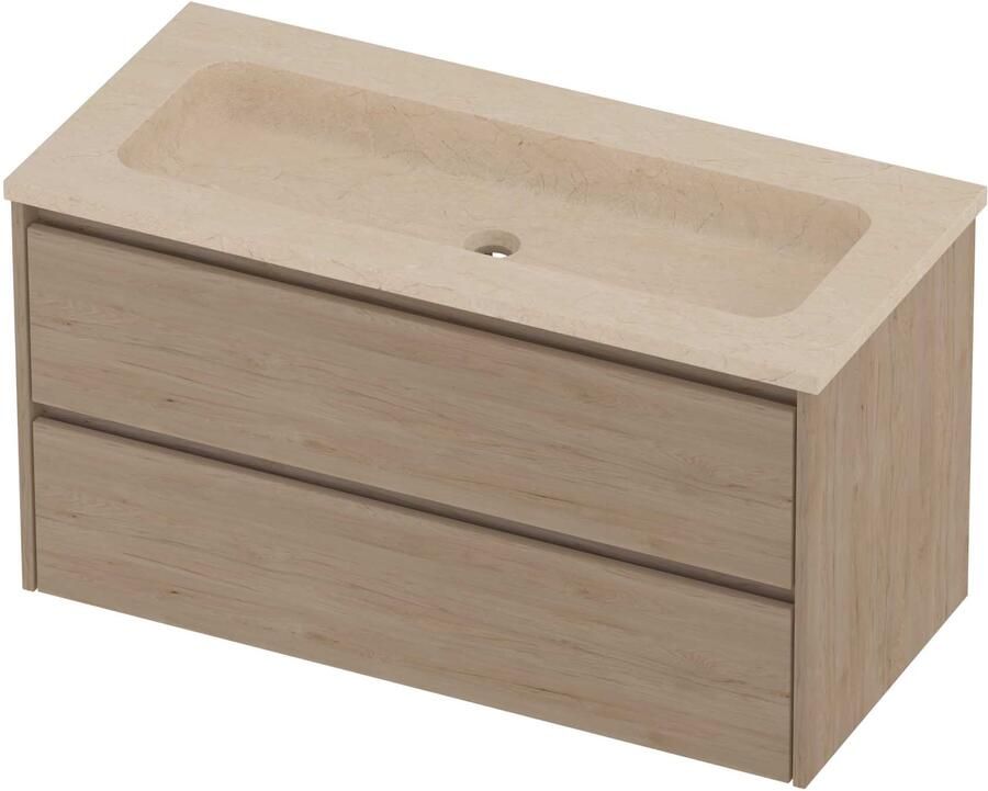 Proline Rollo Badmeubelset Hardsteen Elegant Centraal 100x46x54 cm Sand Stone Ideal Oak