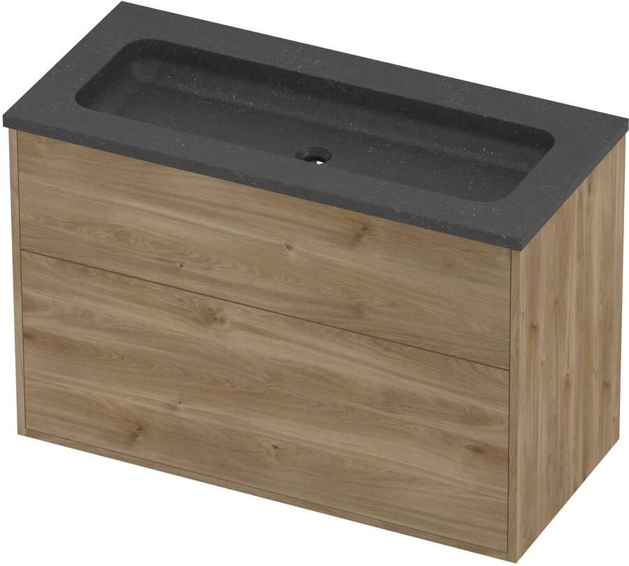 Proline Rollo Badmeubelset Hardsteen Elegant Centraal 100x46x67 cm Blue Stone Cider Oak