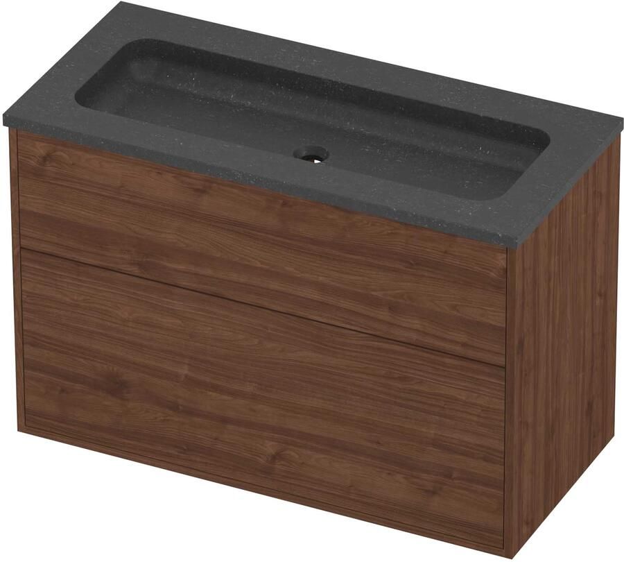 Proline Rollo Badmeubelset Hardsteen Elegant Centraal 100x46x67 cm Blue Stone Indian Walnut
