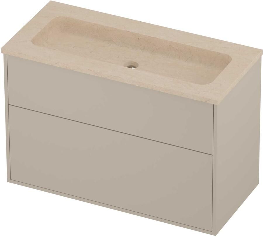 Proline Rollo Badmeubelset Hardsteen Elegant Centraal 100x46x67 cm Sand Stone Soft Linen