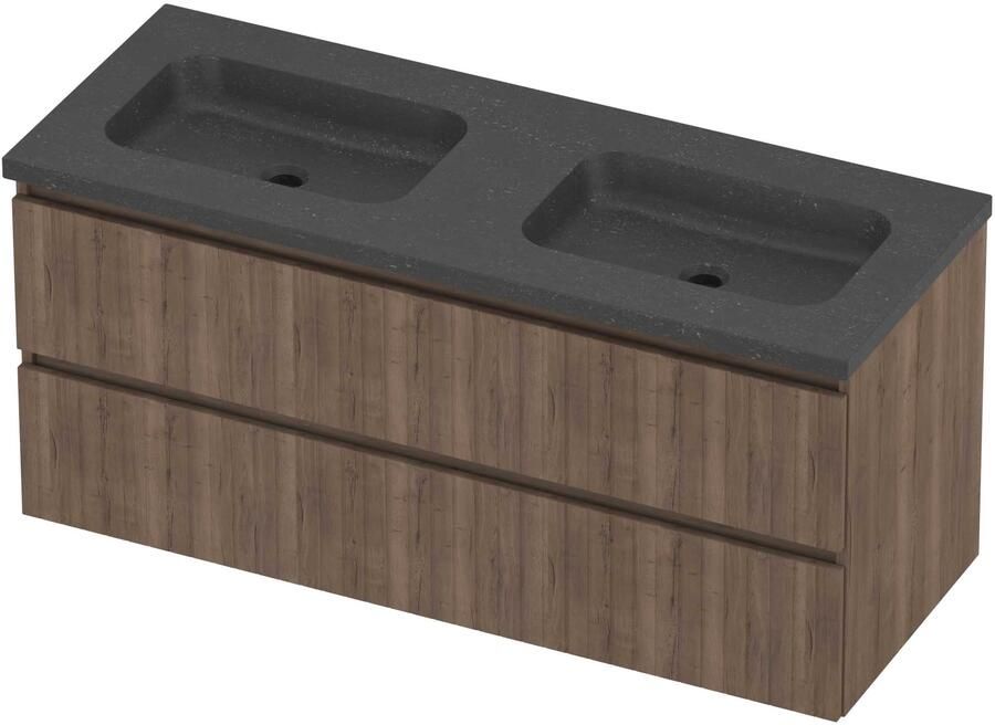Proline Rollo Badmeubelset Hardsteen Elegant Dubbel 120x46x54 cm Blue Stone Terra Oak