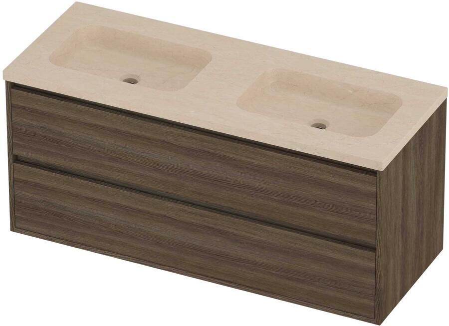 Proline Rollo Badmeubelset Hardsteen Elegant Dubbel 120x46x54 cm Sand Stone Vital Oak