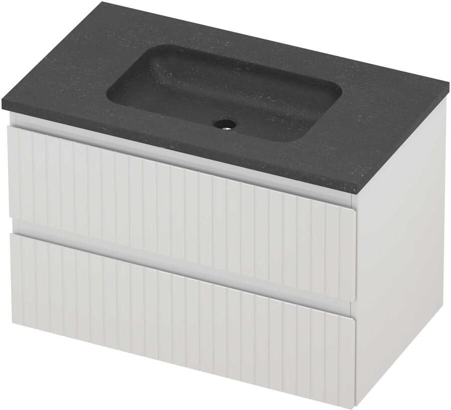 Proline Rollo Badmeubelset Hardsteen Elegant Gefreesd 80x46x54 cm Blue Stone Glans Wit