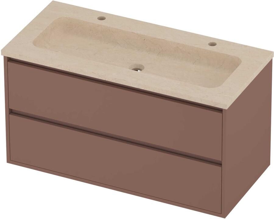 Proline Rollo Badmeubelset Hardsteen Elegant Greeploos 100x46x54 cm Sand Stone Beauty Blush