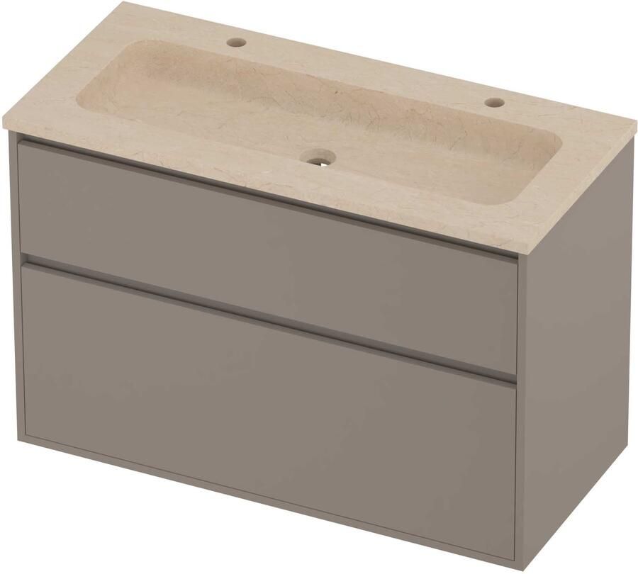 Proline Rollo Badmeubelset Hardsteen Elegant Greeploos 100x46x67 cm Sand Stone Clay Beige