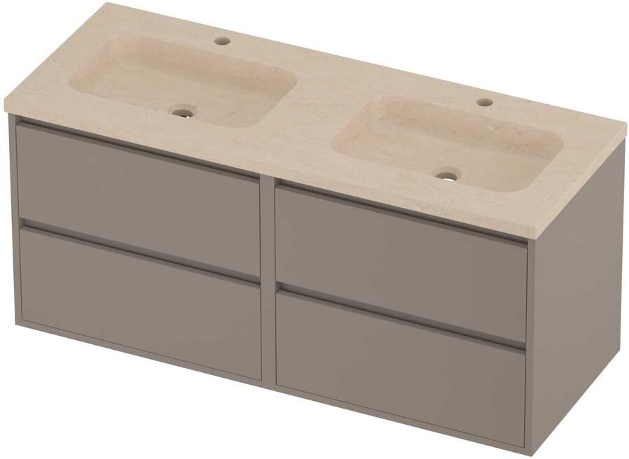 Proline Rollo Badmeubelset Hardsteen Elegant Greeploos 120x46x54 cm Sand Stone Clay Beige
