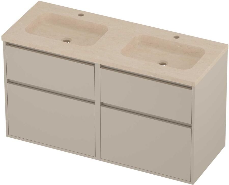 Proline Rollo Badmeubelset Hardsteen Elegant Greeploos 120x46x67 cm Sand Stone Soft Linen