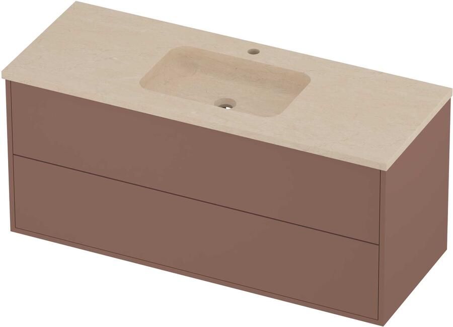 Proline Rollo Badmeubelset Hardsteen Elegant Midden 1 Gat 120x46x54 cm Sand Stone Beauty Blush