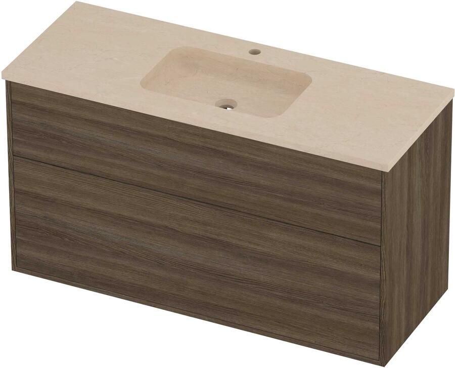 Proline Rollo Badmeubelset Hardsteen Elegant Midden 1 Gat 120x46x67 cm Sand Stone Vital Oak