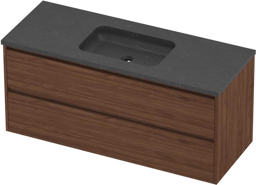 Proline Rollo Badmeubelset Hardsteen Elegant Midden 120x46x54 cm Blue Stone Indian Walnut