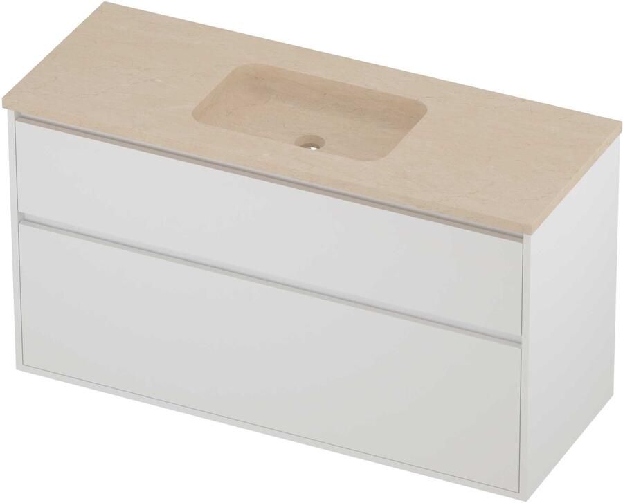 Proline Rollo Badmeubelset Hardsteen Elegant Midden 120x46x67 cm Sand Stone Mat White