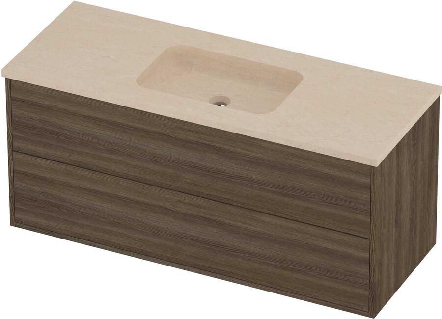 Proline Rollo Badmeubelset Hardsteen Elegant Voor Grepen 120x46x54 cm Sand Stone Vital Oak