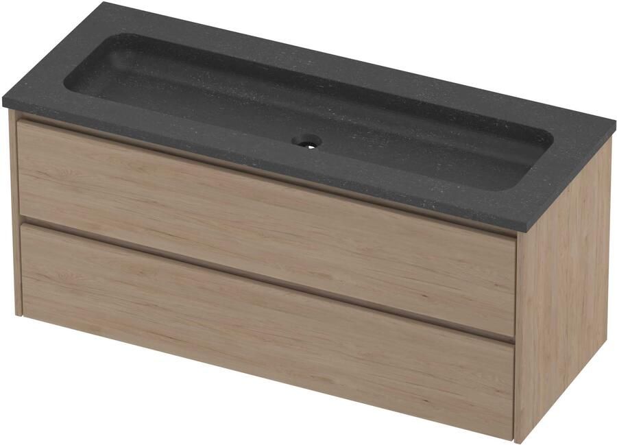 Proline Rollo Badmeubelset Hardsteen Elegant Zonder Gat 120x46x54 cm Blue Stone Ideal Oak