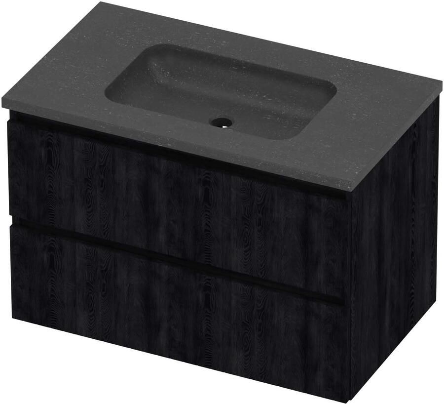 Proline Rollo Badmeubelset Hardsteen Elegant Zonder Kraangat 80x46x54 cm Blue Stone Charcoal Oak