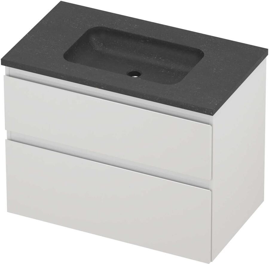 Proline Rollo Badmeubelset Hardsteen Elegant Zonder Kraangat 80x46x62 cm Blue Stone Glans Wit
