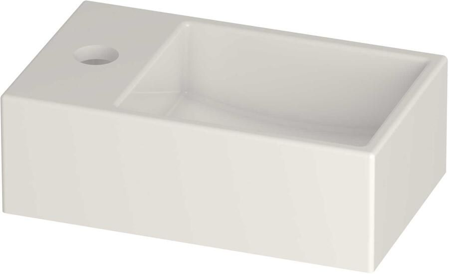 Proline Run Fontein Porselein Rechthoek 1 Kraangat Links 30x18x10 cm Glans Wit