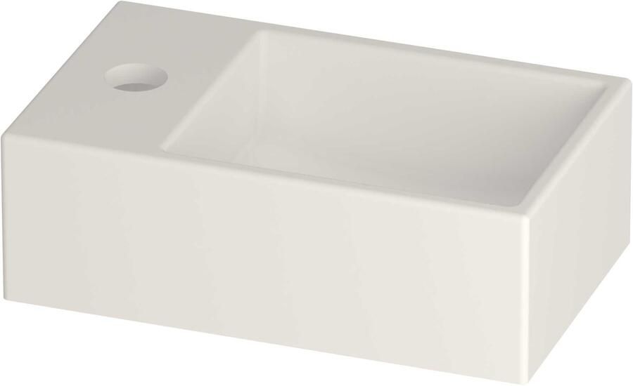 Proline Run Fontein Porselein Rechthoek 1 Kraangat Links 30x18x10 cm Mat Wit